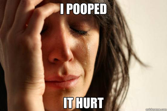 I pooped It hurt  First World Problems
