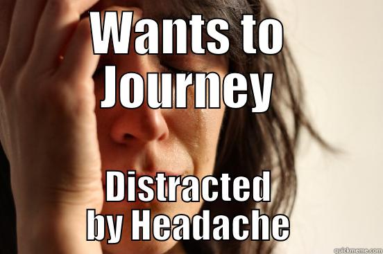 WANTS TO JOURNEY DISTRACTED BY HEADACHE First World Problems