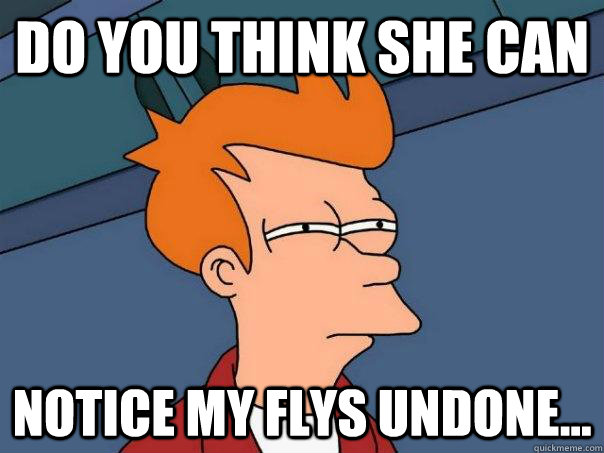 Do you think she can notice my flys undone...  Futurama Fry