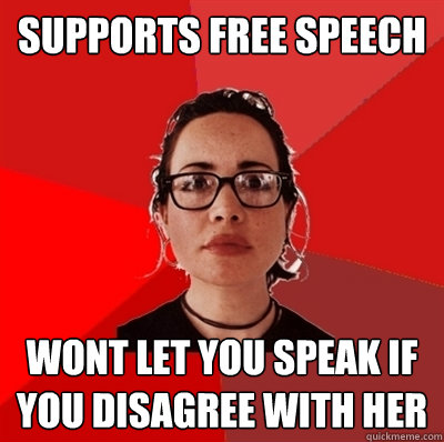 Supports free speech wont let you speak if you disagree with her  Liberal Douche Garofalo