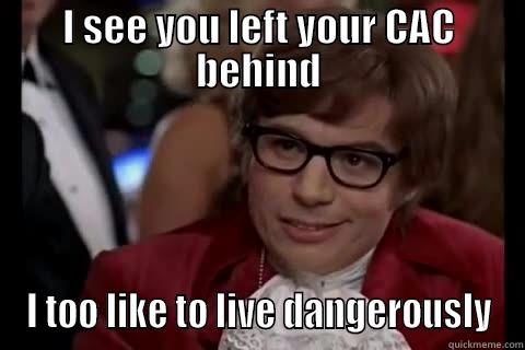 I SEE YOU LEFT YOUR CAC BEHIND I TOO LIKE TO LIVE DANGEROUSLY Dangerously - Austin Powers