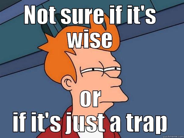 NOT SURE IF IT'S WISE OR IF IT'S JUST A TRAP Futurama Fry