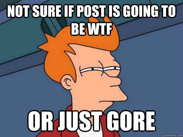 Not sure if post is going to be wtf or just gore - Not sure if post is going to be wtf or just gore  Futurama Fry