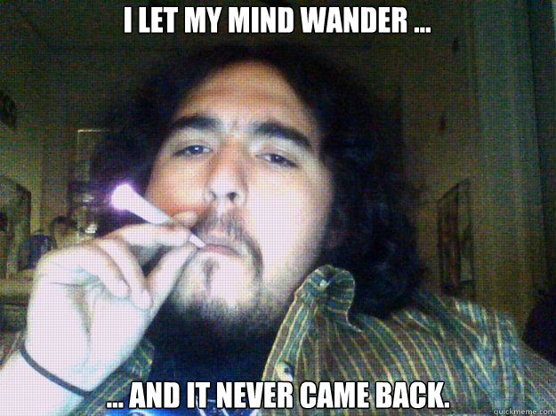 i let my mind wander ... ... and it never came back. - i let my mind wander ... ... and it never came back.  Pensive Stoner