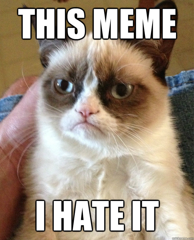 THIS MEME I HATE IT  Grumpy Cat