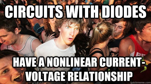circuits with diodes Have a nonlinear current-voltage relationship  Sudden Clarity Clarence