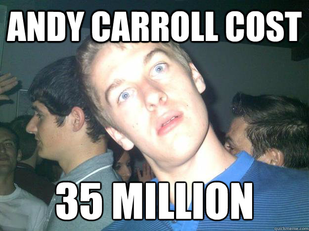 Andy Carroll Cost £35 Million  bewildered will