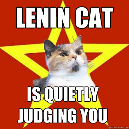 LENIN CAT is quietly 
judging YOU  Lenin Cat