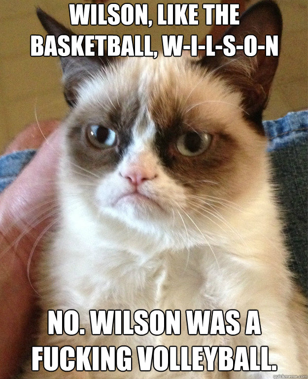 Wilson, like the basketball, WILSON No. Wilson was a fucking