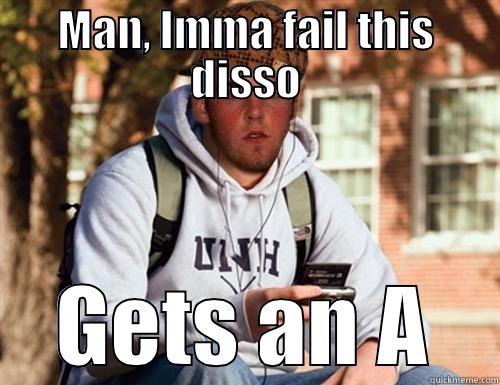 Imma Fail this Disso! - MAN, IMMA FAIL THIS DISSO GETS AN A Scumbag College Freshman