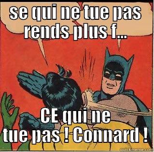 SE QUI NE TUE PAS RENDS PLUS F... CE QUI NE TUE PAS ! CONNARD ! Slappin Batman