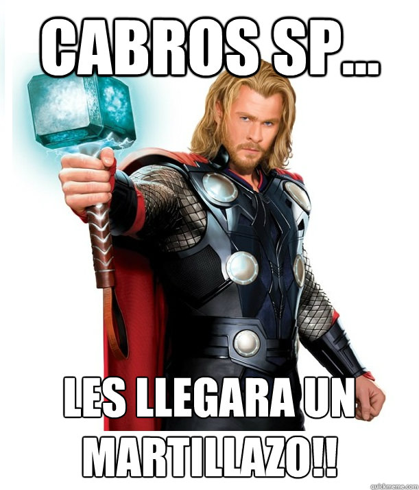 cabros sp... les llegara un martillazo!!  Advice Thor