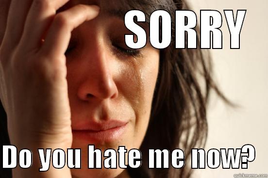              SORRY  DO YOU HATE ME NOW?  First World Problems