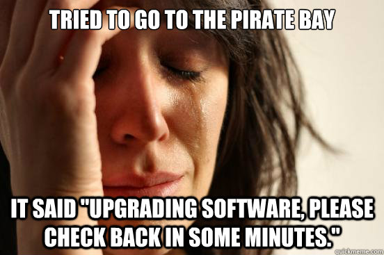 Tried to go to the pirate bay it said 