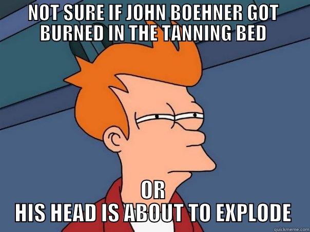 Presidential Speech - NOT SURE IF JOHN BOEHNER GOT BURNED IN THE TANNING BED OR HIS HEAD IS ABOUT TO EXPLODE Futurama Fry
