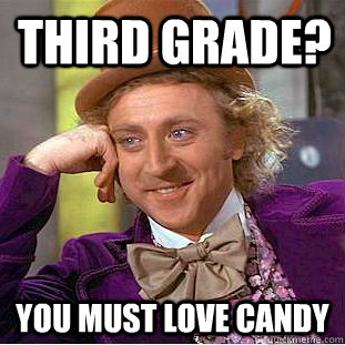 Third grade? You must love Candy  Creepy Wonka