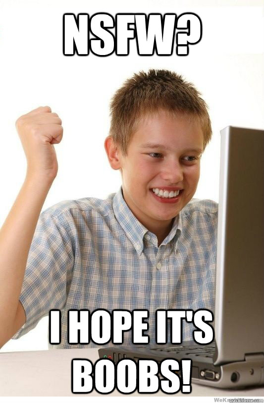 NSFW? i hope it's boobs!  First Day On Internet Kid
