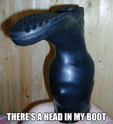  There's a head in my boot  Boot Head