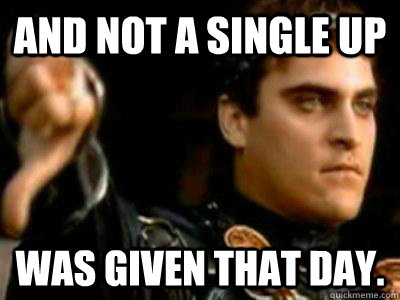 And not a single up was given that day.  Downvoting Roman