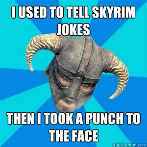 I used to tell skyrim jokes then i took a punch to the face  Skyrim Stan