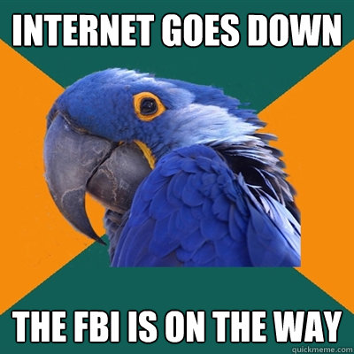 Internet goes down The FBI is on the way  Paranoid Parrot