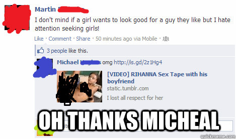 oh thanks micheal - oh thanks micheal  Rihanna