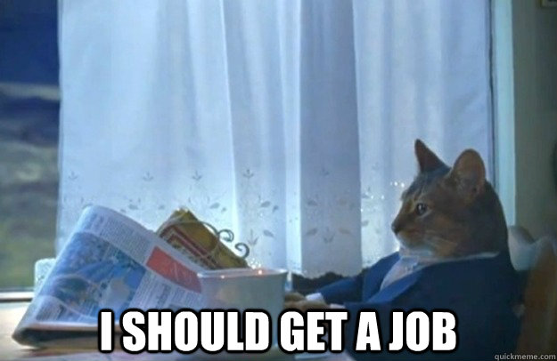 i should get a job  Sophisticated Cat