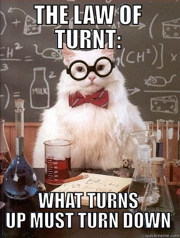 THE LAW OF TURNT: WHAT TURNS UP MUST TURN DOWN Chemistry Cat