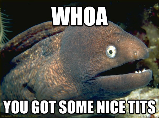 Whoa you got some nice tits  Bad Joke Eel