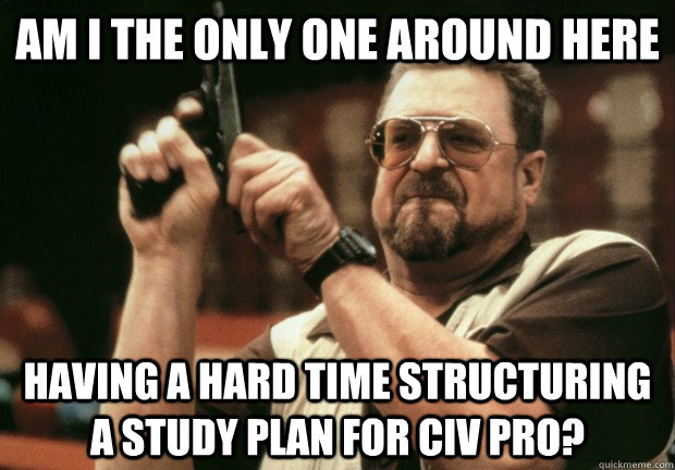 Am I the only one around here having a hard time structuring a study plan for civ pro?  Law School Meme