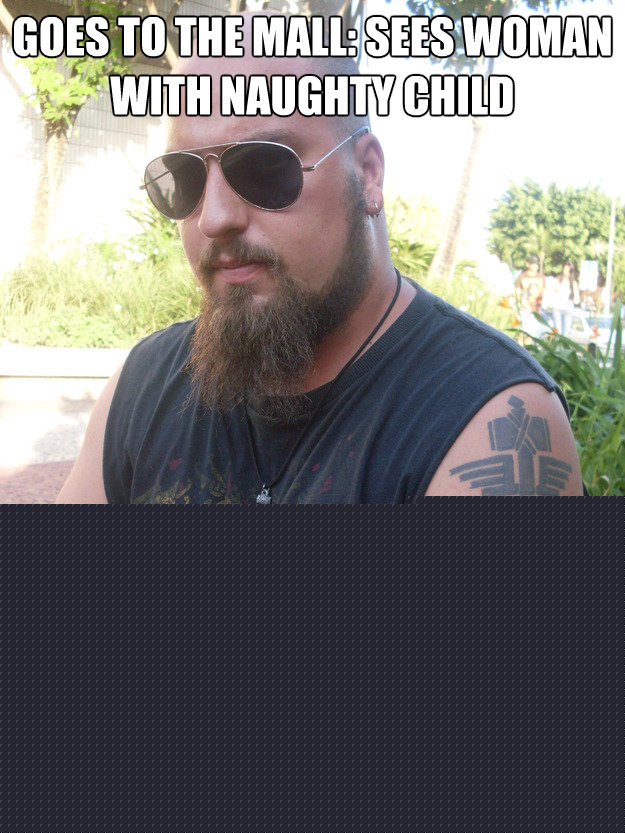GOES TO THE MALL: Sees woman with naughty child 