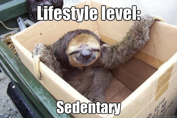 Lifestyle level: Sedentary  