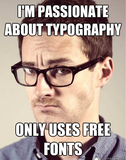 I'm passionate about typography only uses free fonts   Junior Art Director