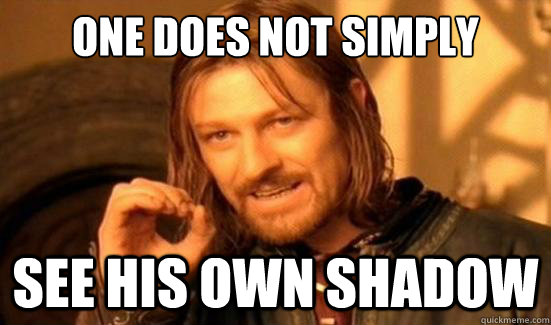 One Does Not Simply See His Own Shadow  Boromir