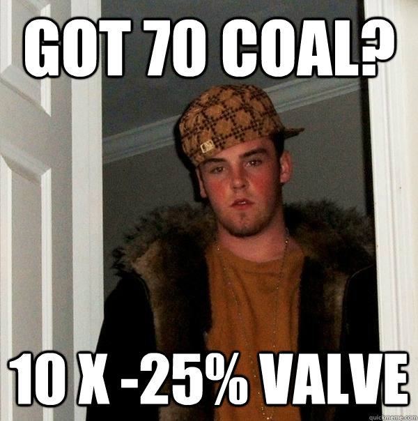 Got 70 Coal? 10 X -25% Valve  Scumbag Steve