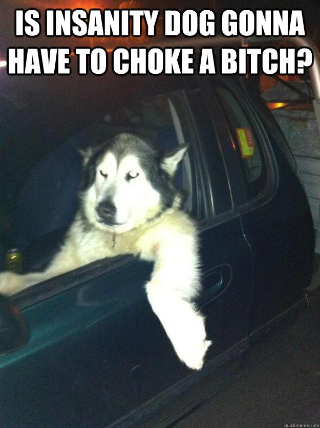 IS INSANITY DOG GONNA HAVE TO CHOKE A BITCH?   Mean Dog