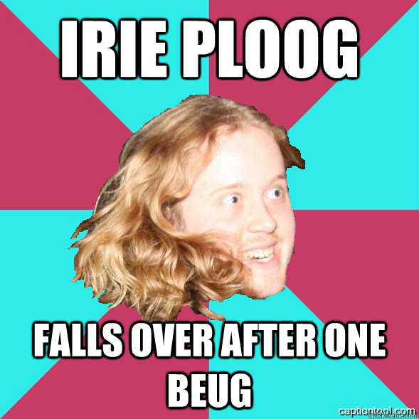 Irie Ploog falls over after one beug  