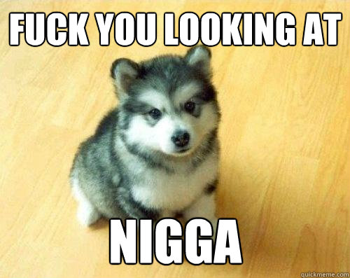 Fuck you looking at nigga  Baby Courage Wolf
