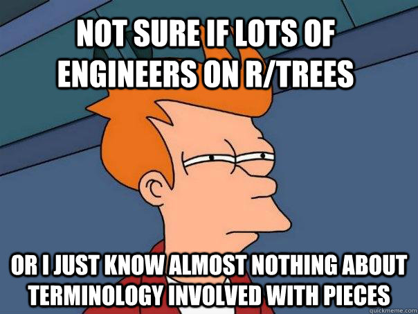 Not sure if lots of engineers on r/trees or I just know almost nothing about terminology involved with pieces  Futurama Fry