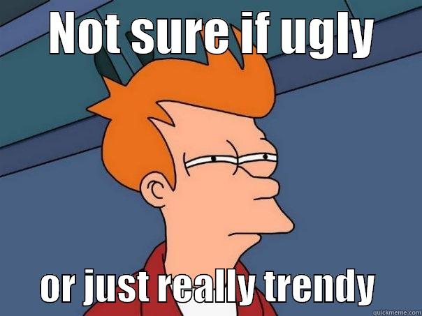      NOT SURE IF UGLY            OR JUST REALLY TRENDY      Futurama Fry