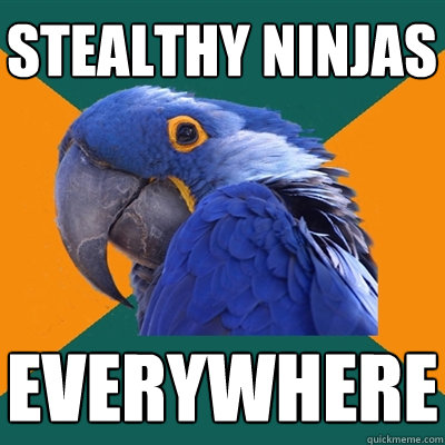 stealthy Ninjas everywhere  Paranoid Parrot