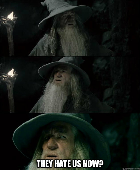  They hate us now? -  They hate us now?  Confused Gandalf