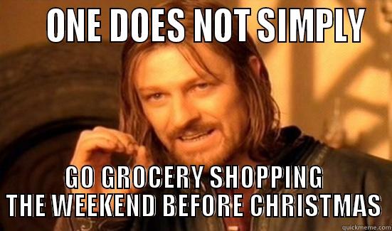     ONE DOES NOT SIMPLY GO GROCERY SHOPPING THE WEEKEND BEFORE CHRISTMAS Boromir