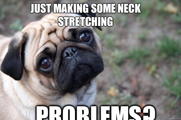 Just making some neck stretching ...problems?  First World Dog problems