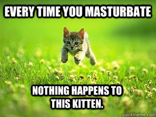 every time you masturbate nothing happens to this kitten.  