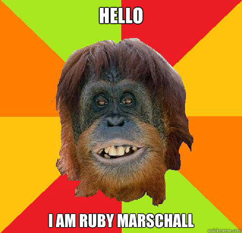 Hello I Am Ruby Marschall  Culturally Oblivious Orangutan