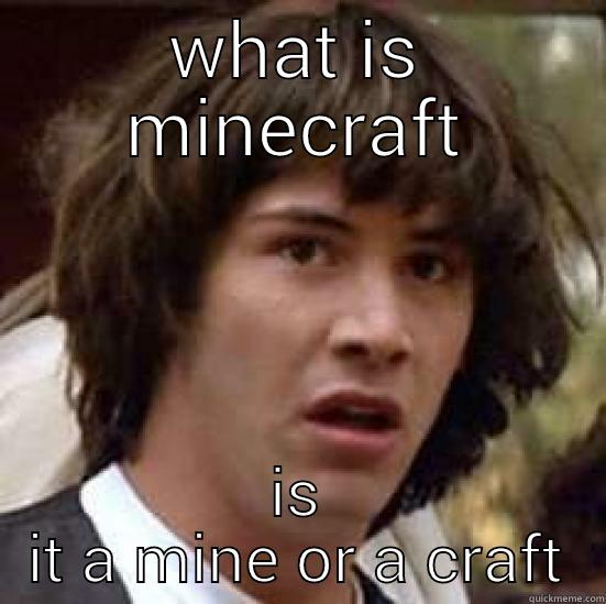 WHAT IS MINECRAFT IS IT A MINE OR A CRAFT conspiracy keanu