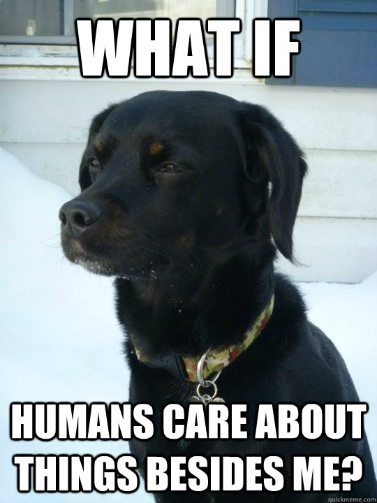 What if Humans care about things besides me? - What if Humans care about things besides me?  Philosophical Puppy
