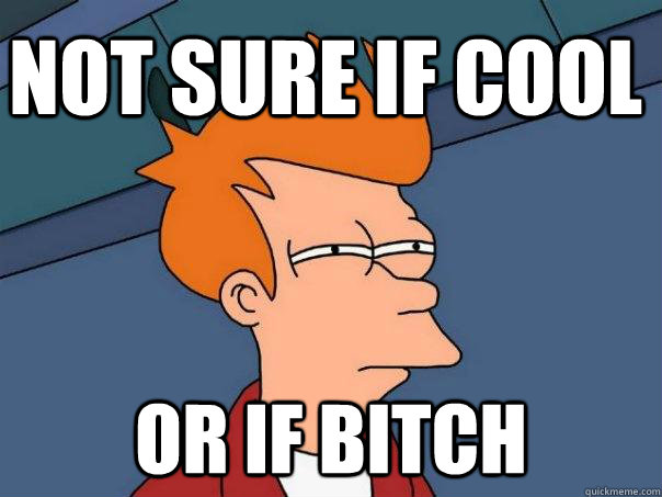 Not SURE IF COOL Or if bitch  Futurama Fry