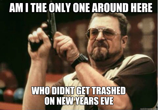 AM I THE ONLY ONE AROUND HERE who didnt get trashed  on new years eve  
